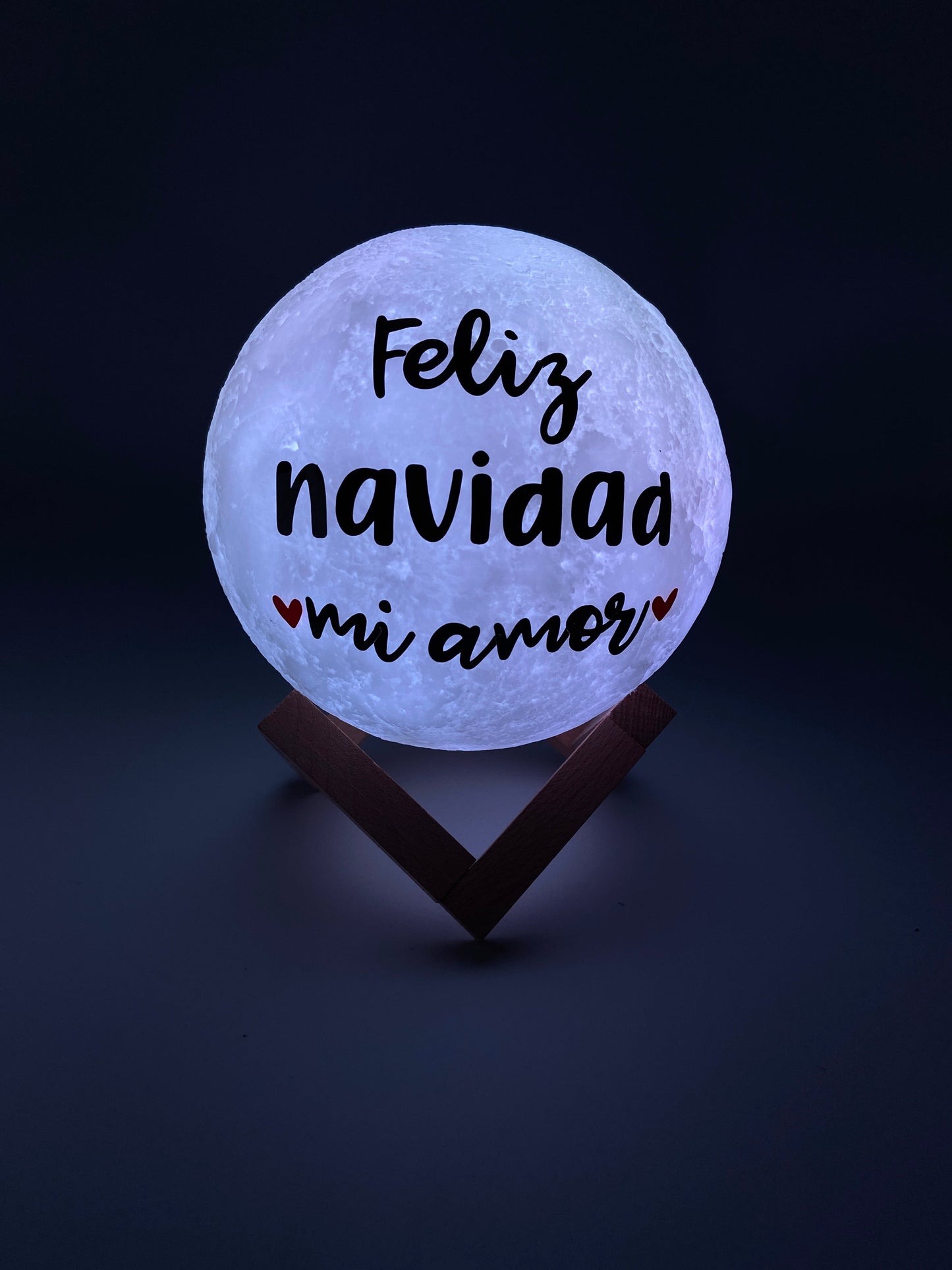 Lámpara luna personalizada navideña